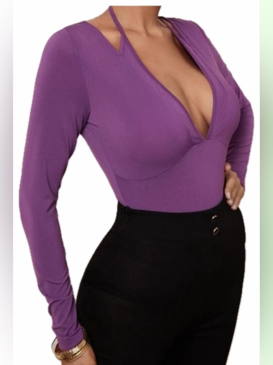 Tops - Purple cut out bodysuit